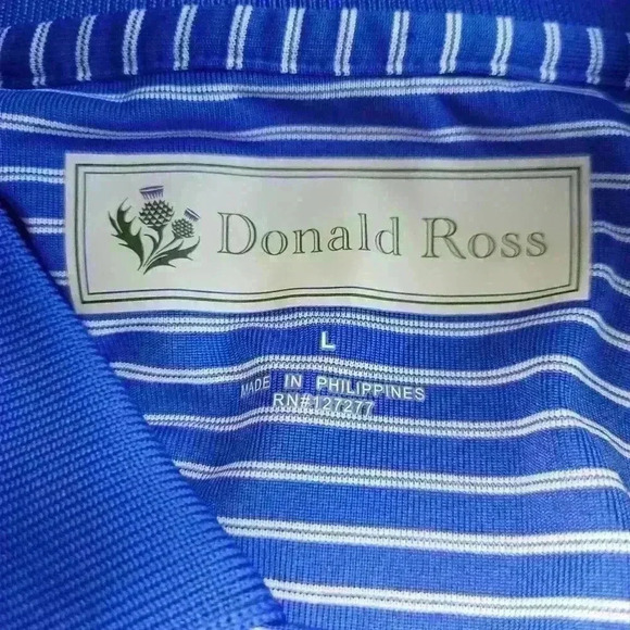 Mens golf polo size large blue stripes - Picture 8 of 8